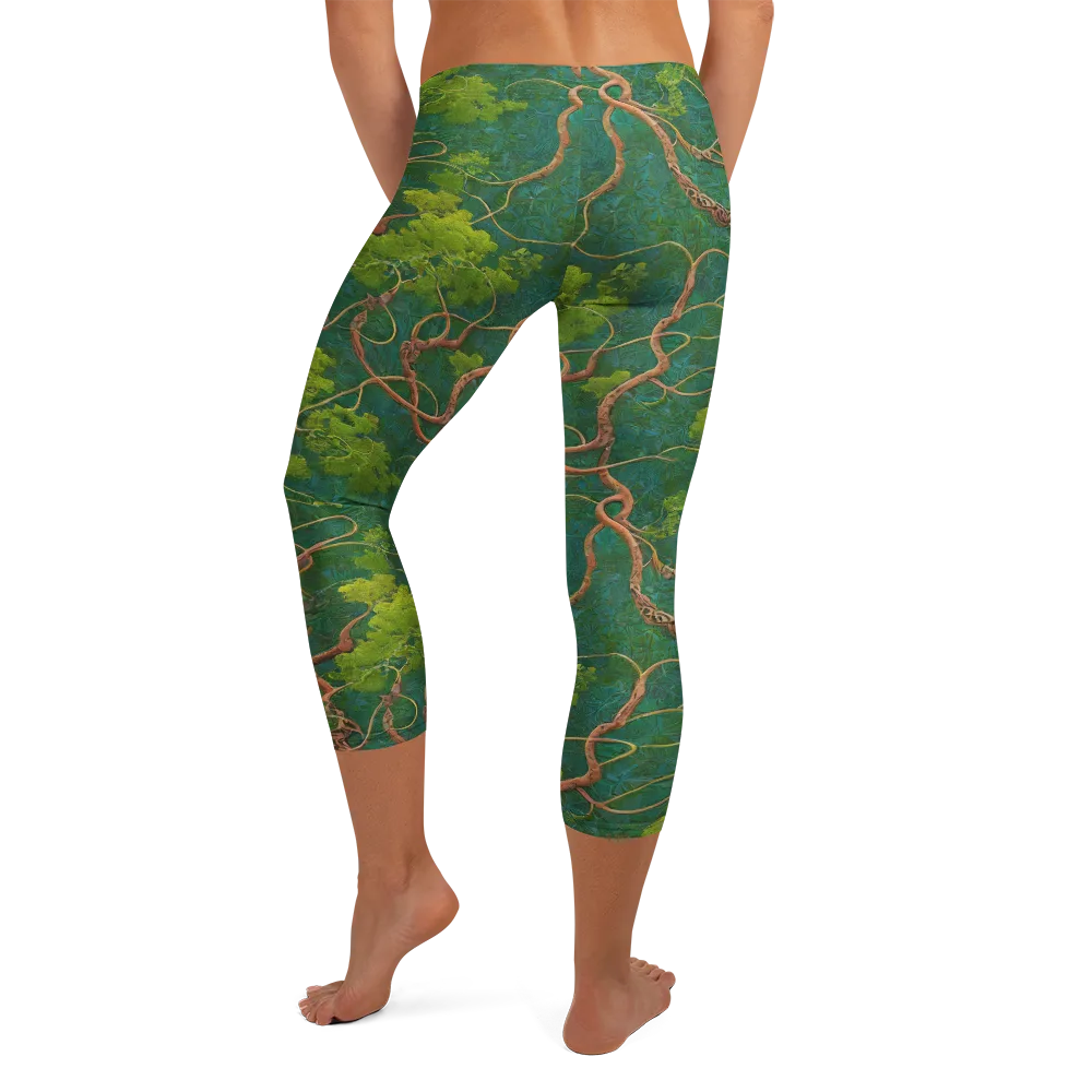 Emerald Tangle on Capri Leggings — Back