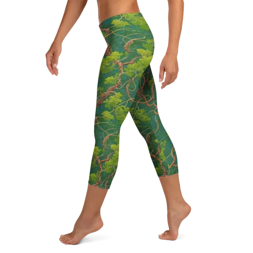 Emerald Tangle on a Capri Leggings