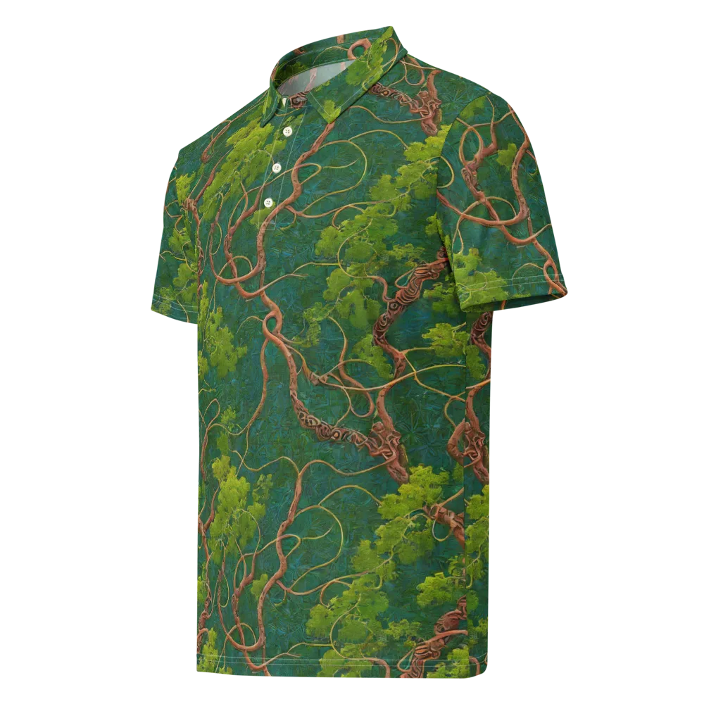 Emerald Tangle on Men's Slim Fit Polo Shirt — Left Front