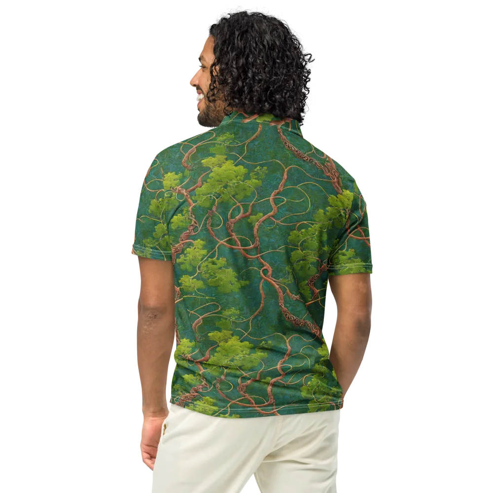 Emerald Tangle on Men's Slim Fit Polo Shirt — Back
