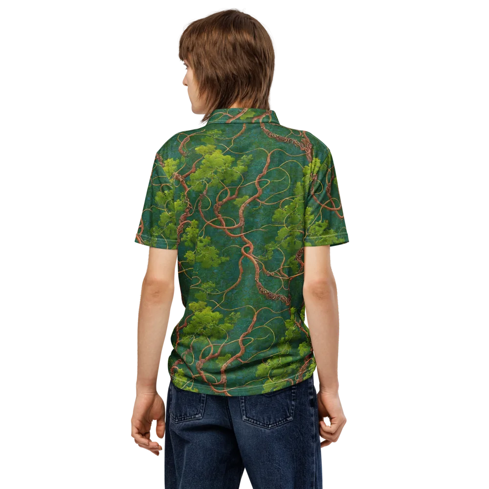 Emerald Tangle on Men's Slim Fit Polo Shirt — Back