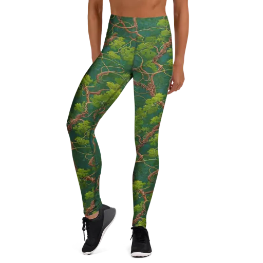 Emerald Tangle on a Yoga Leggings