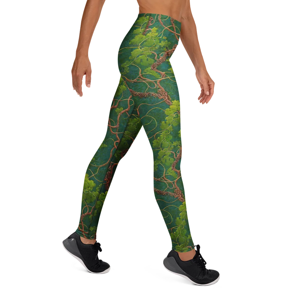 Emerald Tangle on Yoga Leggings — Right
