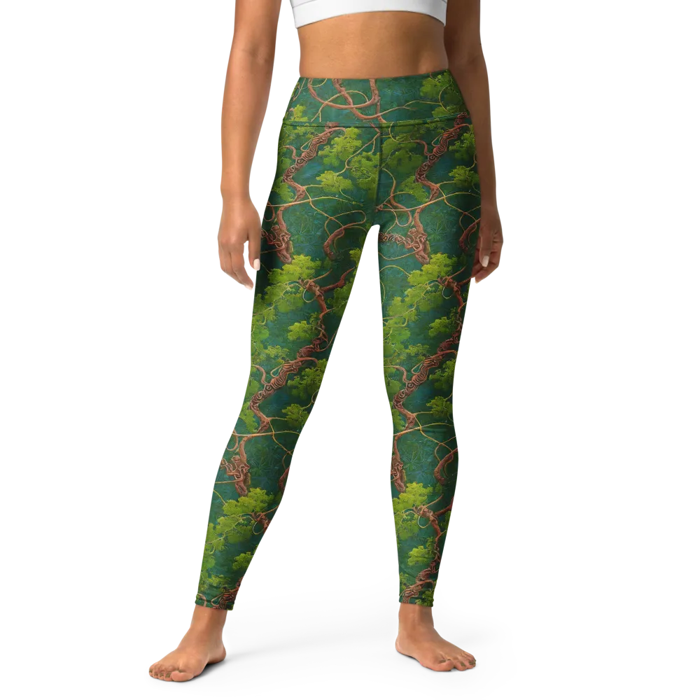 Emerald Tangle on Yoga Leggings — Front