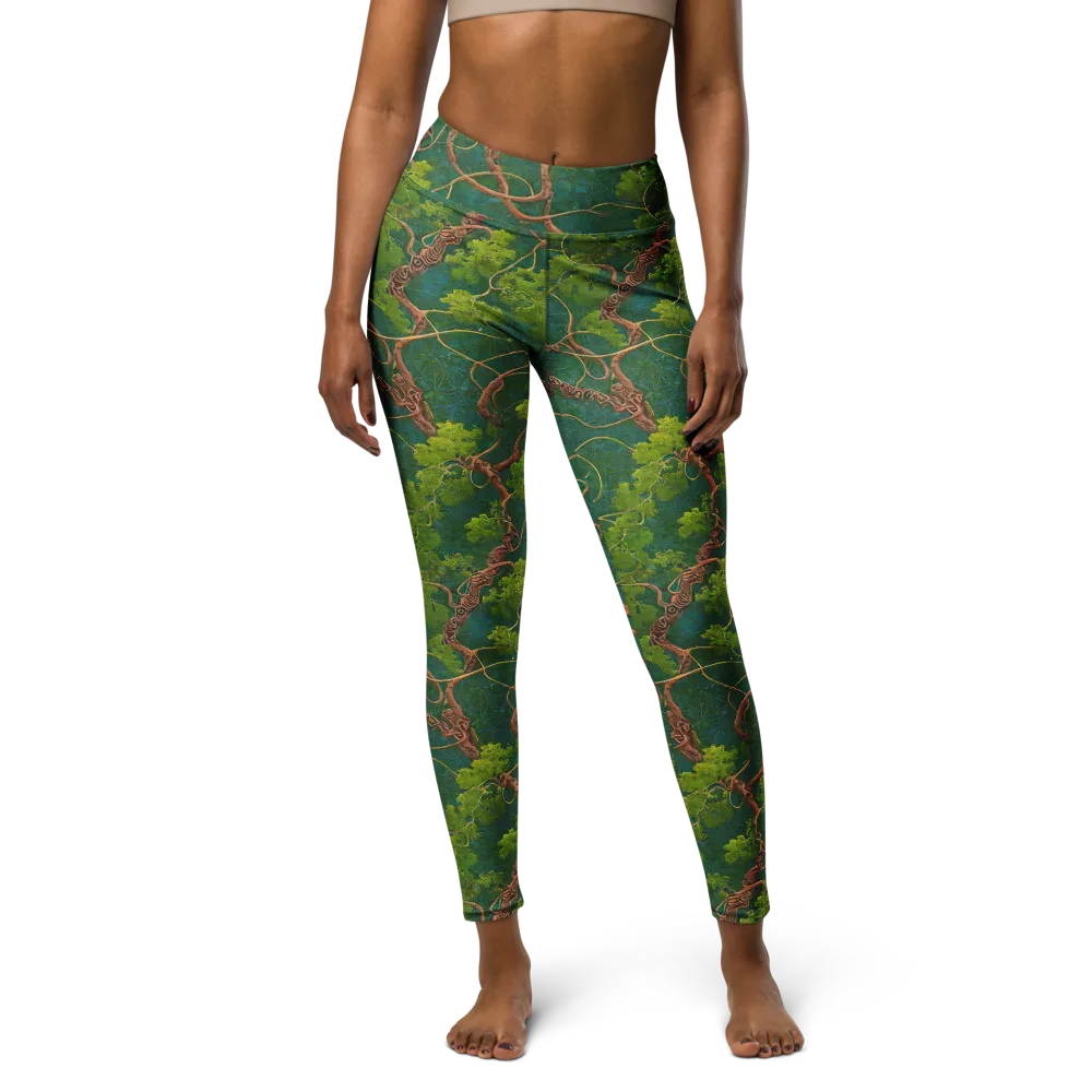 Emerald Tangle on Yoga Leggings — Front