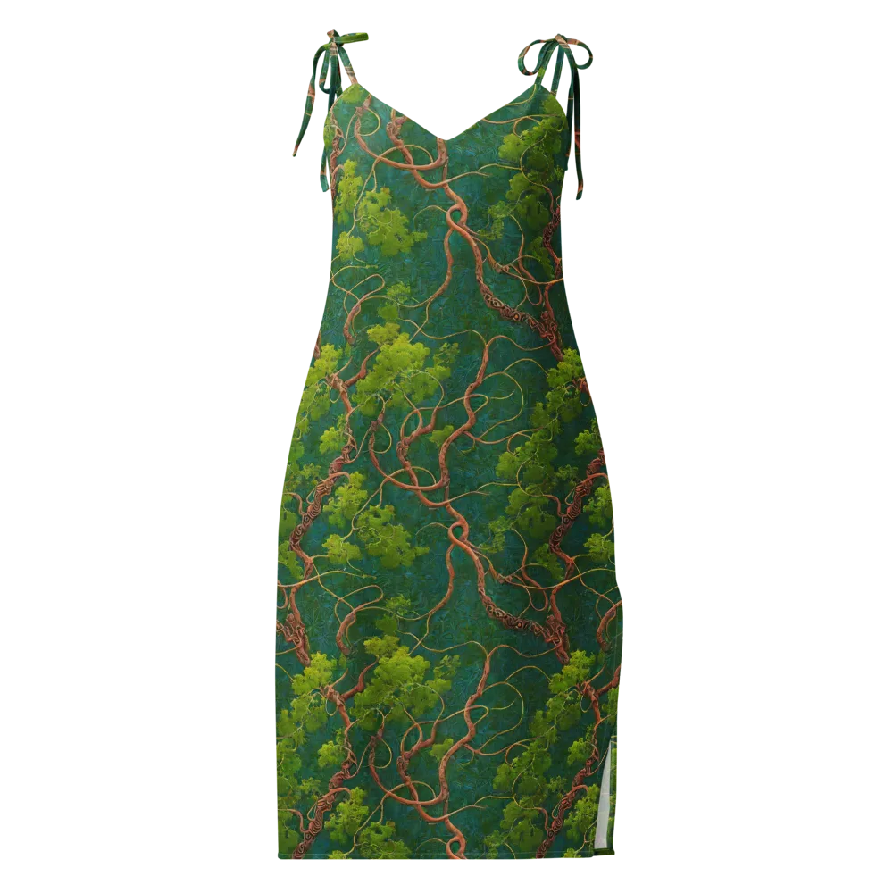Emerald Tangle on Slip Dress — Front