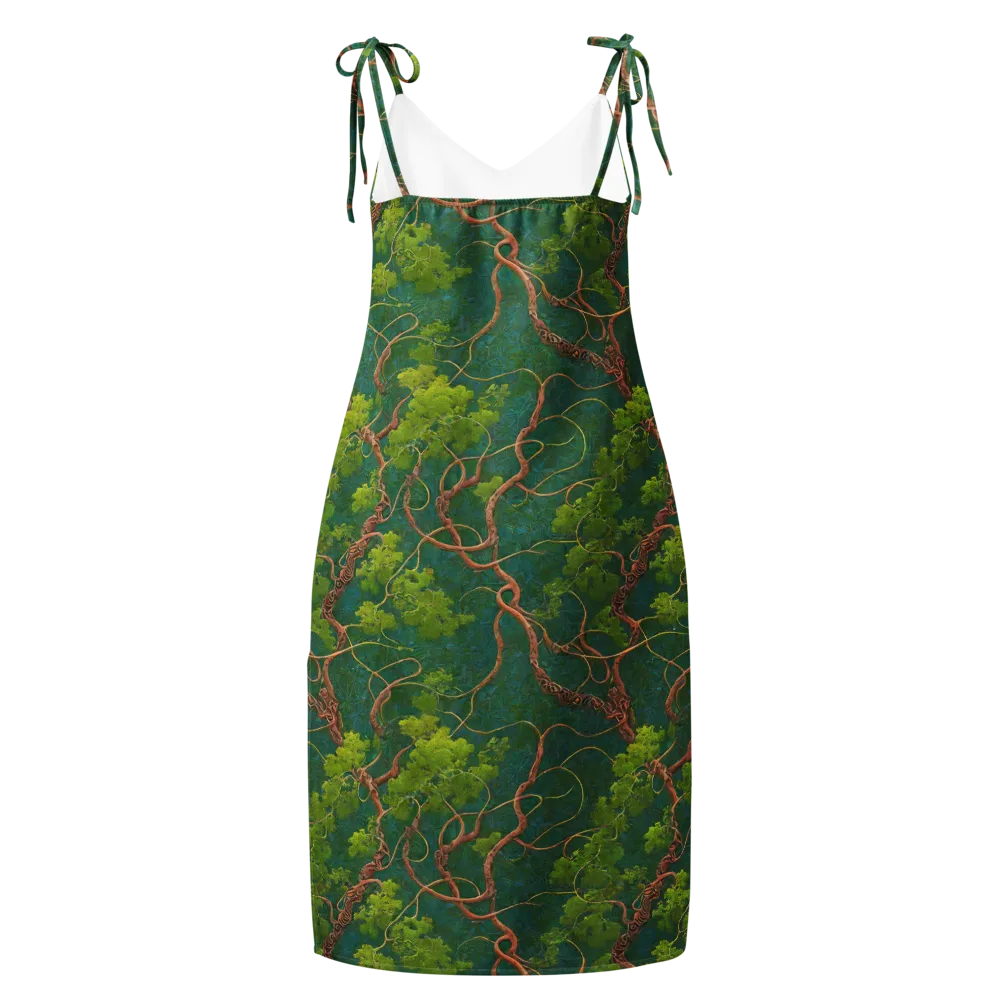 Emerald Tangle on Slip Dress — Back
