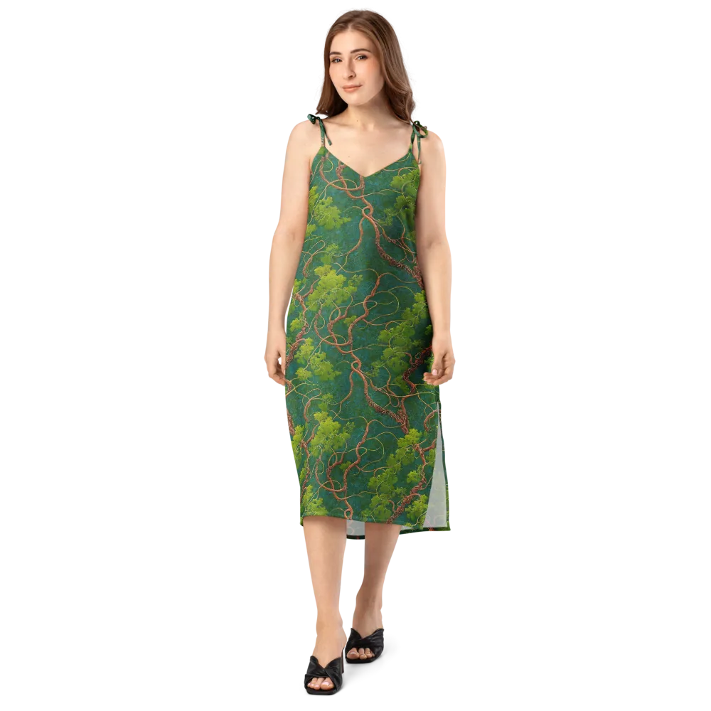 Emerald Tangle on Slip Dress — Front