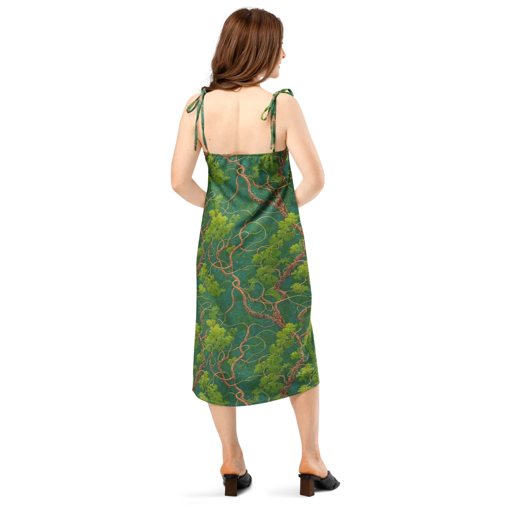 Emerald Tangle on Slip Dress — Back