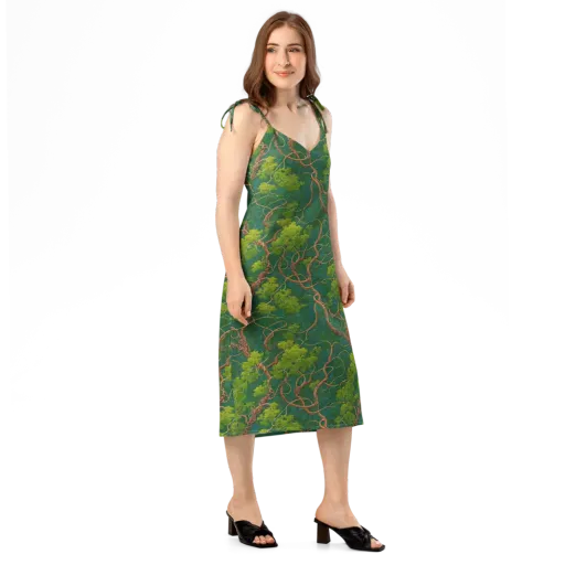 Emerald Tangle on a Slip Dress
