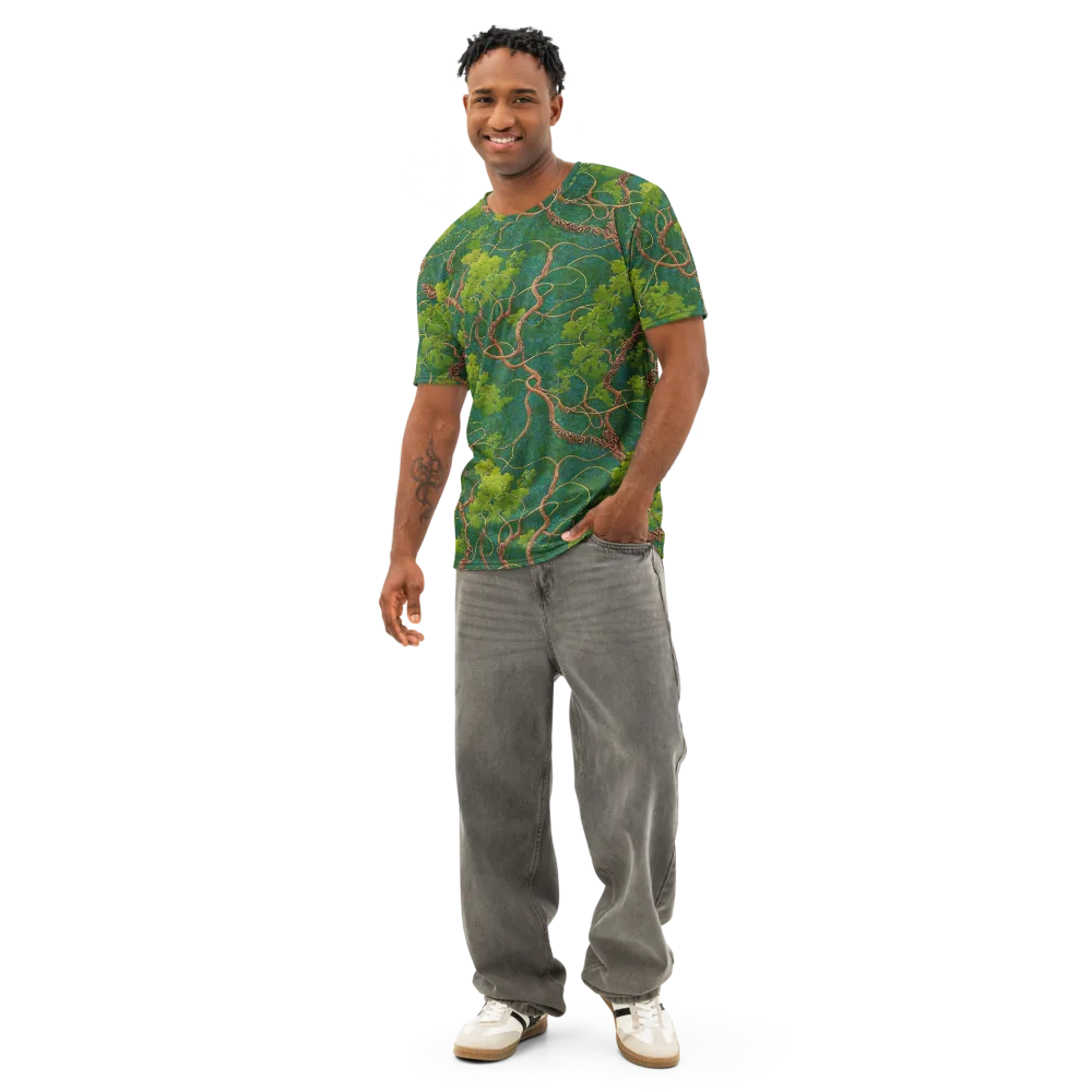 Emerald Tangle on Men's Cotton Crew Neck T-Shirt — Front