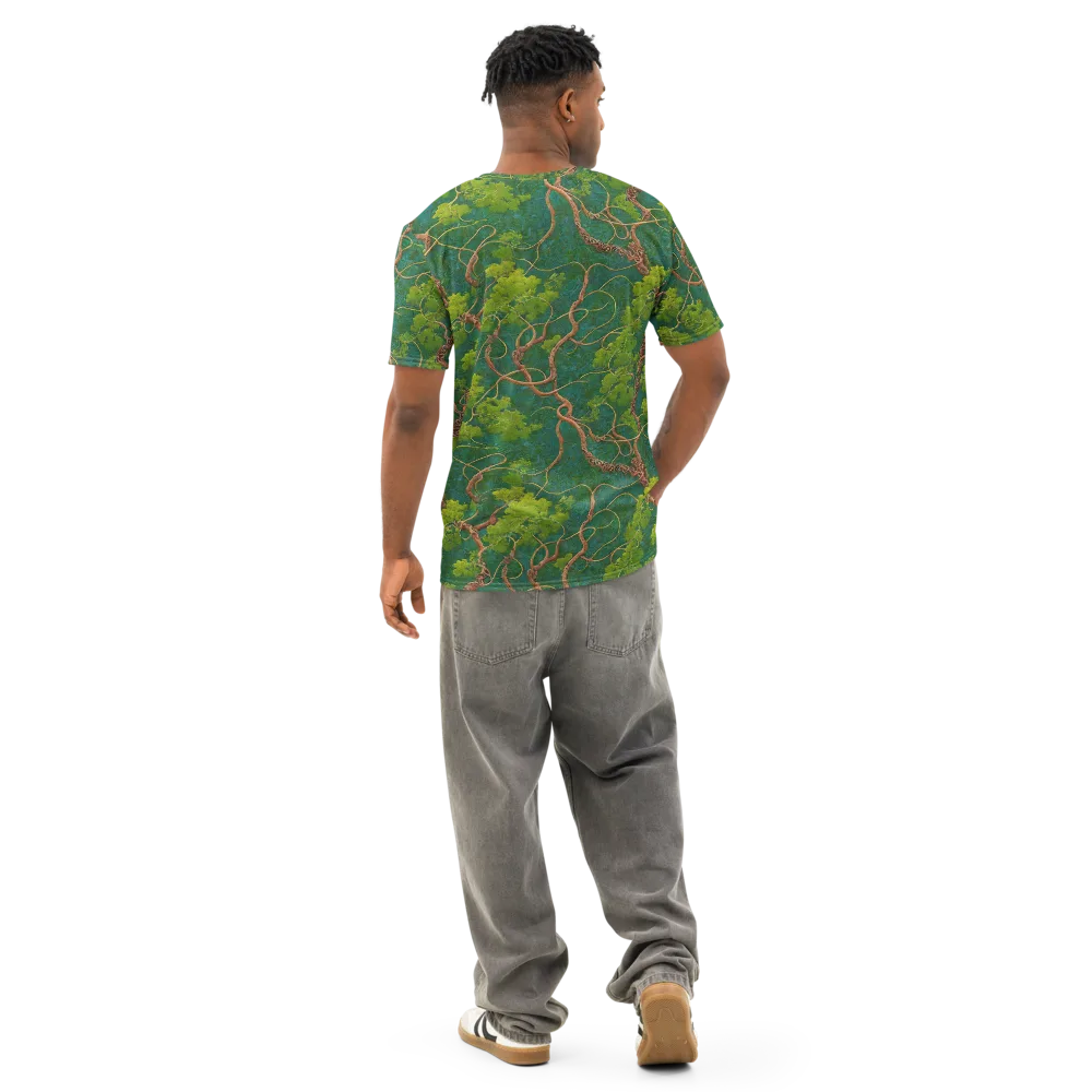 Emerald Tangle on Men's Cotton Crew Neck T-Shirt — Back