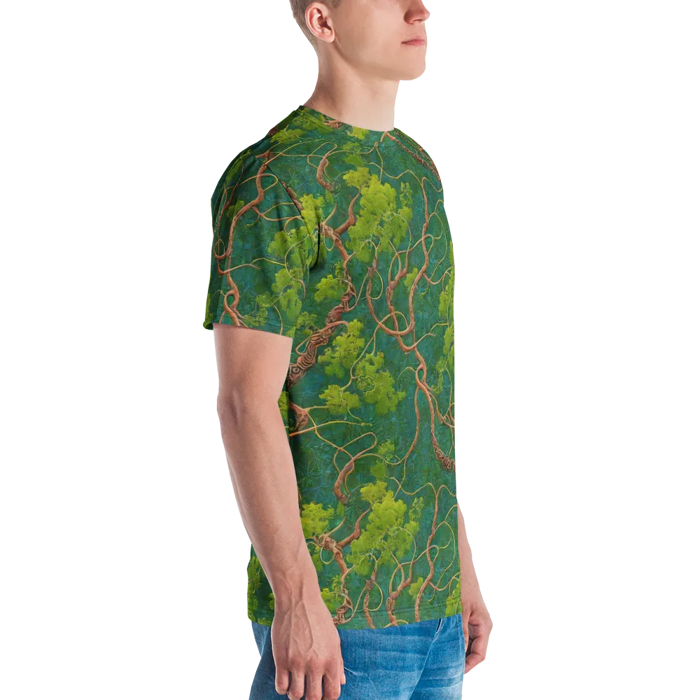 Emerald Tangle on Men's Crew Neck T-Shirt — Right