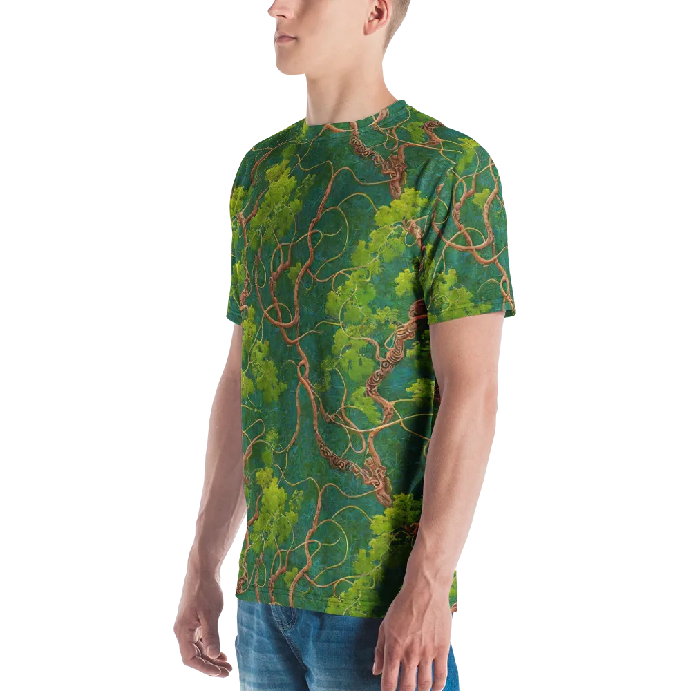 Emerald Tangle on Men's Crew Neck T-Shirt — Left