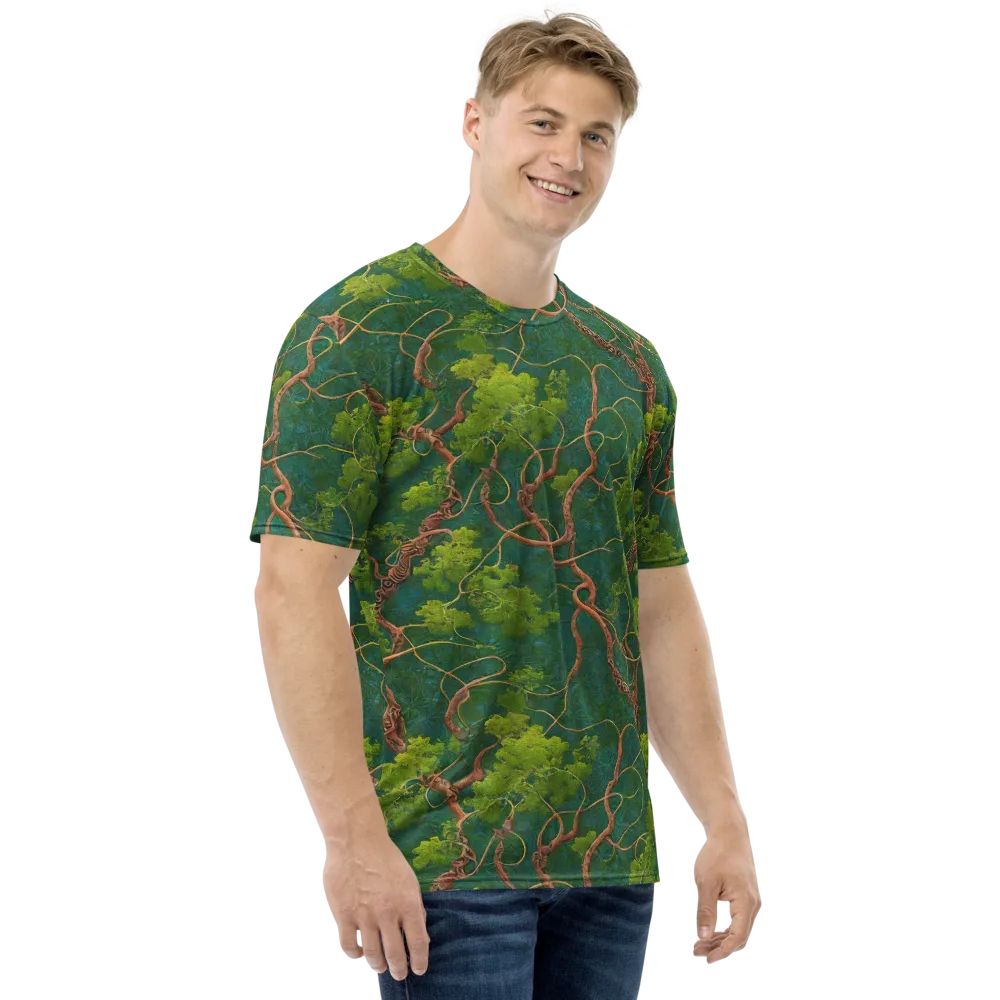 Emerald Tangle on Men's Crew Neck T-Shirt — Right
