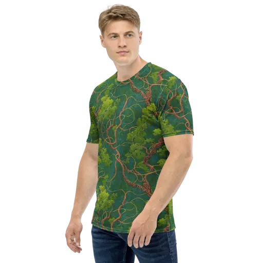 Emerald Tangle on a Men's Crew Neck T-Shirt