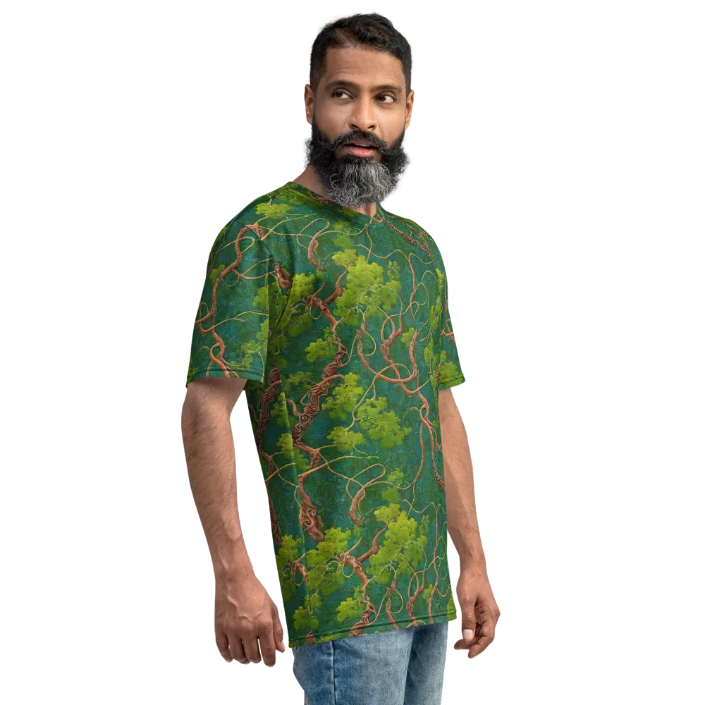 Emerald Tangle on Men's Crew Neck T-Shirt — Right