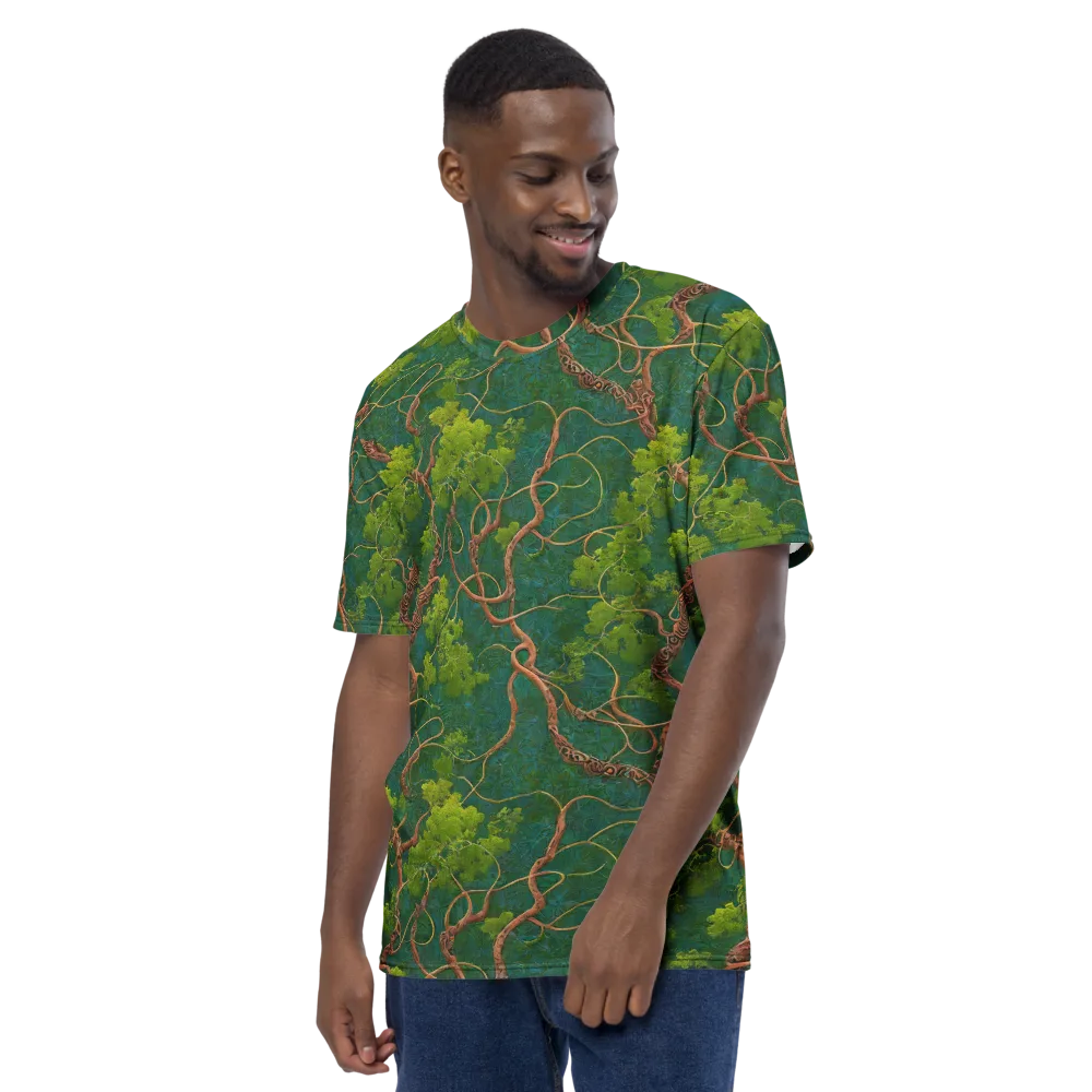 Emerald Tangle on Men's Crew Neck T-Shirt — Left