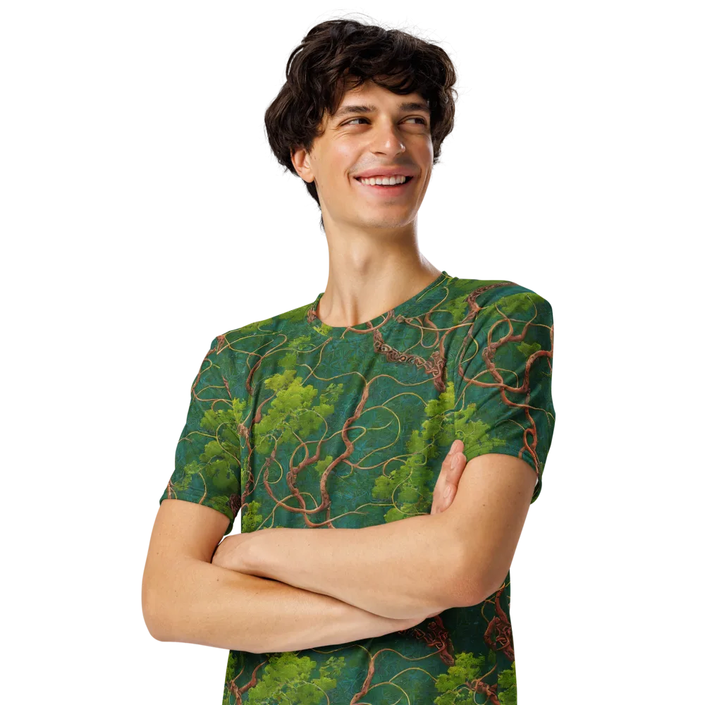 Emerald Tangle on Men's Crew Neck T-Shirt — Left Front