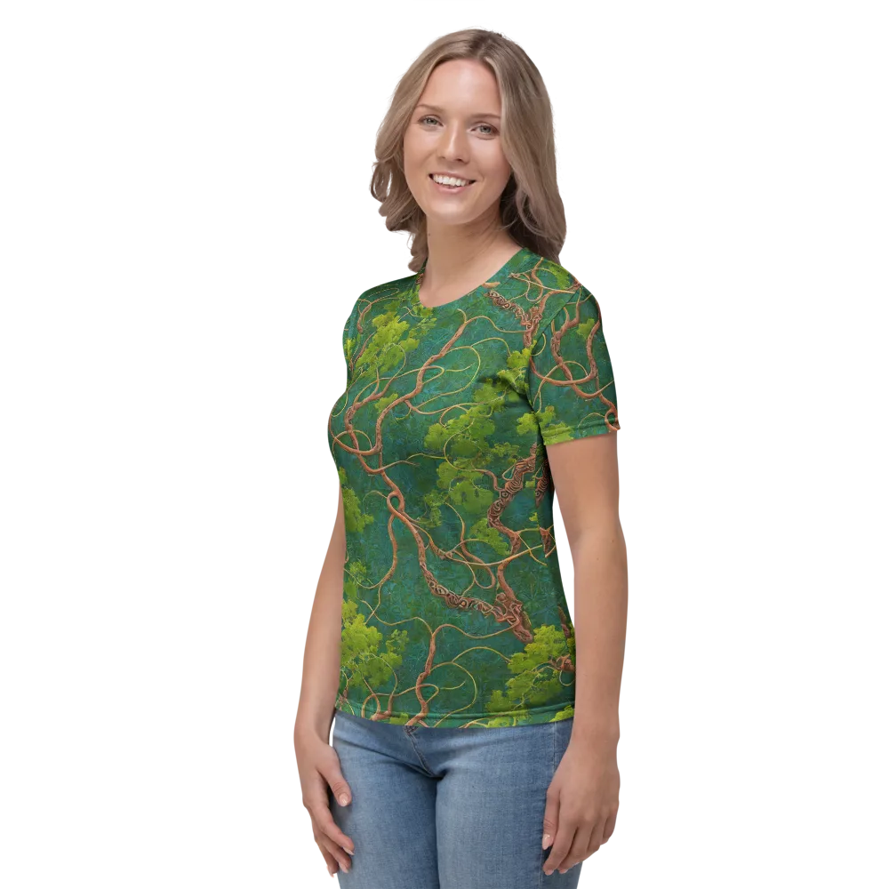 Emerald Tangle on Women's Crew Neck T-Shirt — Left