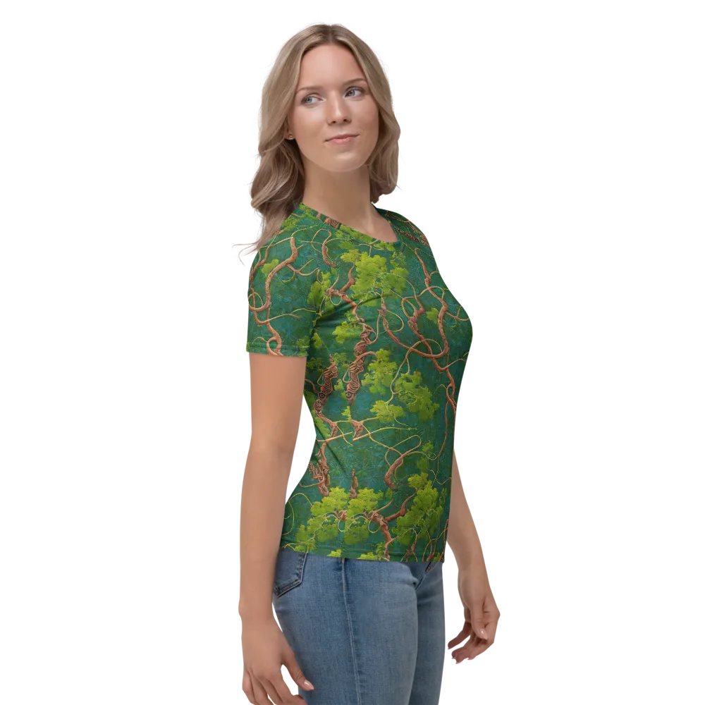 Emerald Tangle on Women's Crew Neck T-Shirt — Right
