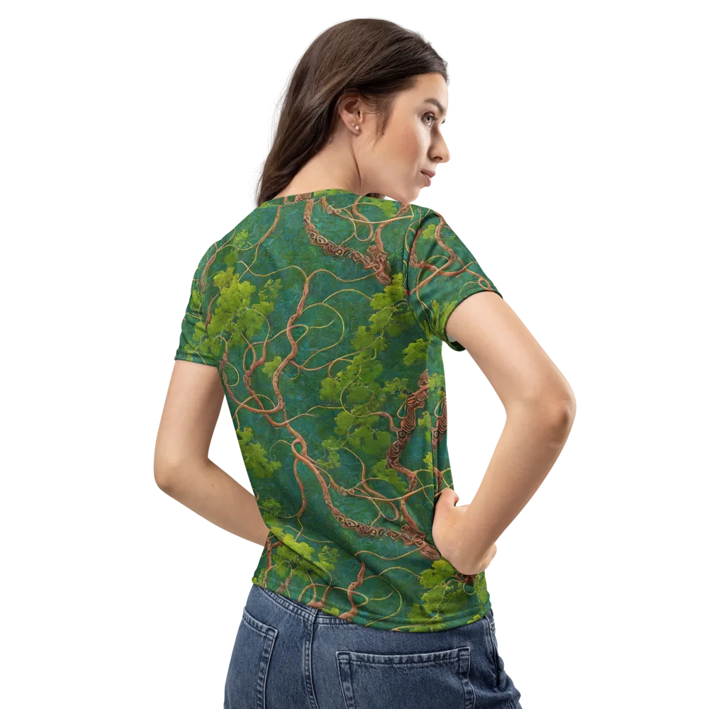 Emerald Tangle on Women's Crew Neck T-Shirt — Back