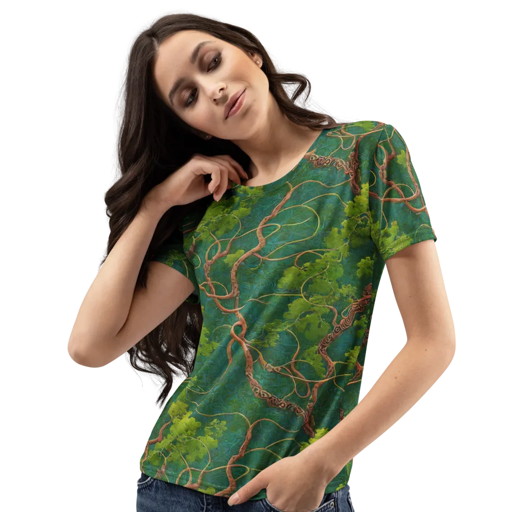 Emerald Tangle on Women's Crew Neck T-Shirt — Left Front