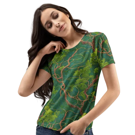 Emerald Tangle on a Women's Crew Neck T-Shirt