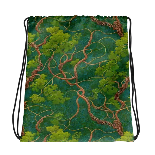 Emerald Tangle on a Drawstring Bag