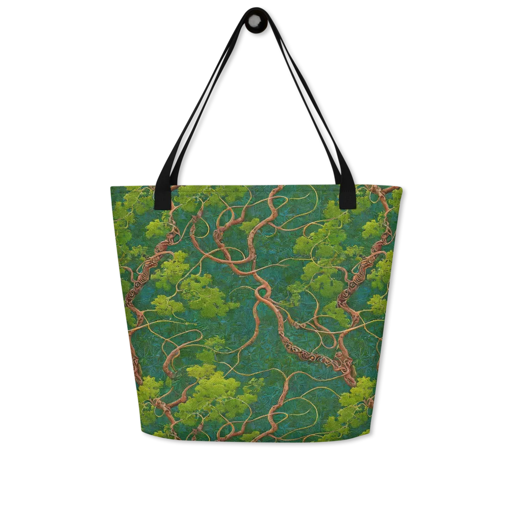 Emerald Tangle on Large Tote Bag W/ Pocket — Front