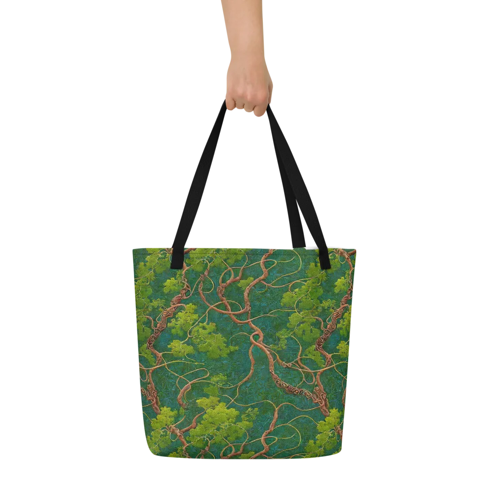 Emerald Tangle on Large Tote Bag W/ Pocket — Front