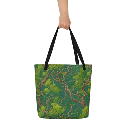 Emerald Tangle on a Large Tote Bag W/ Pocket
