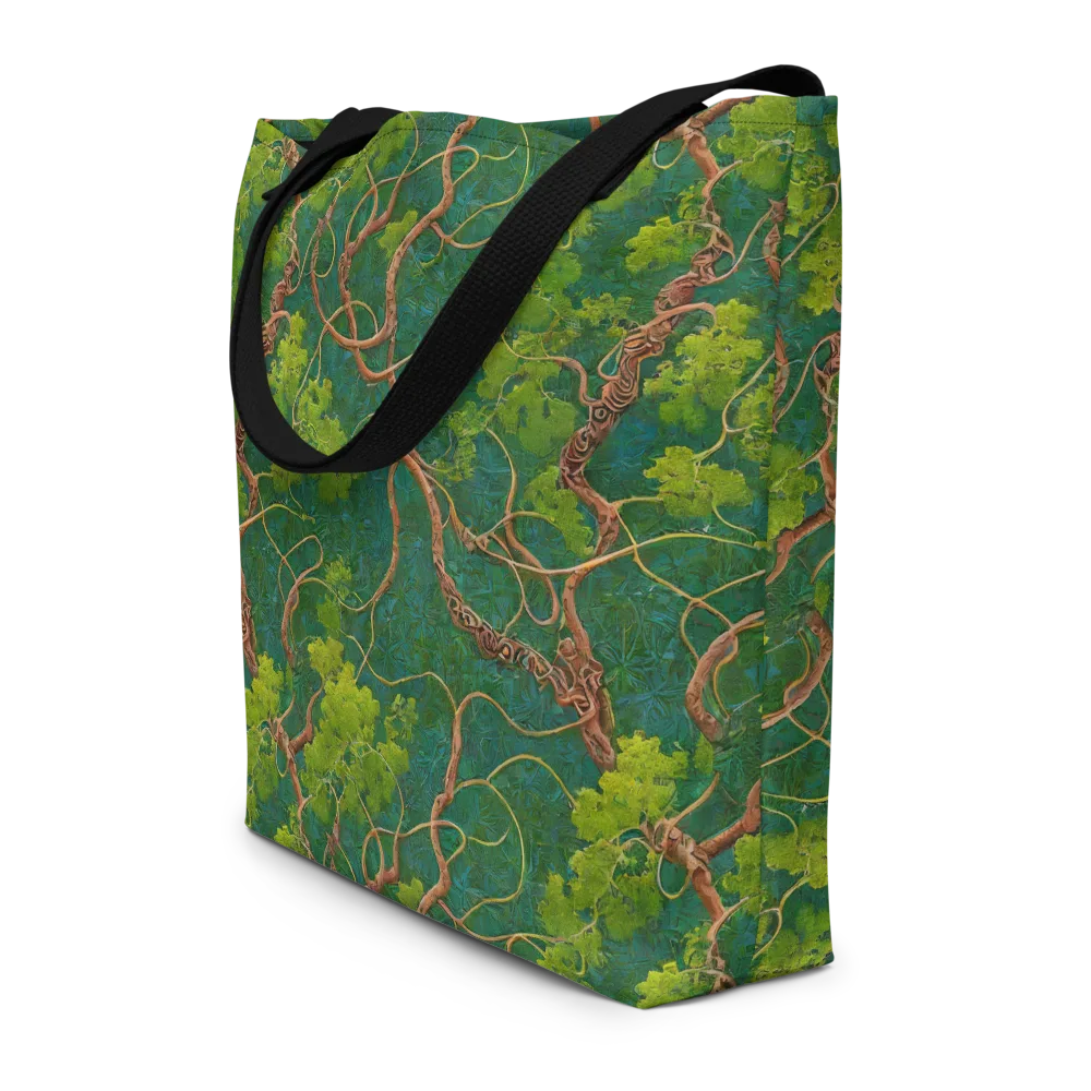 Emerald Tangle on Large Tote Bag W/ Pocket — Front