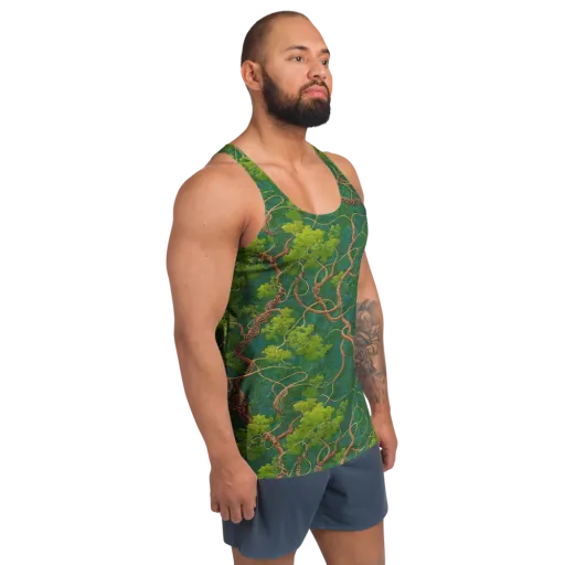 Emerald Tangle on a Men's Tank Top