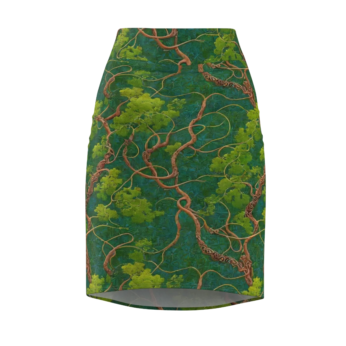 Emerald Tangle on Pencil Skirt — Front
