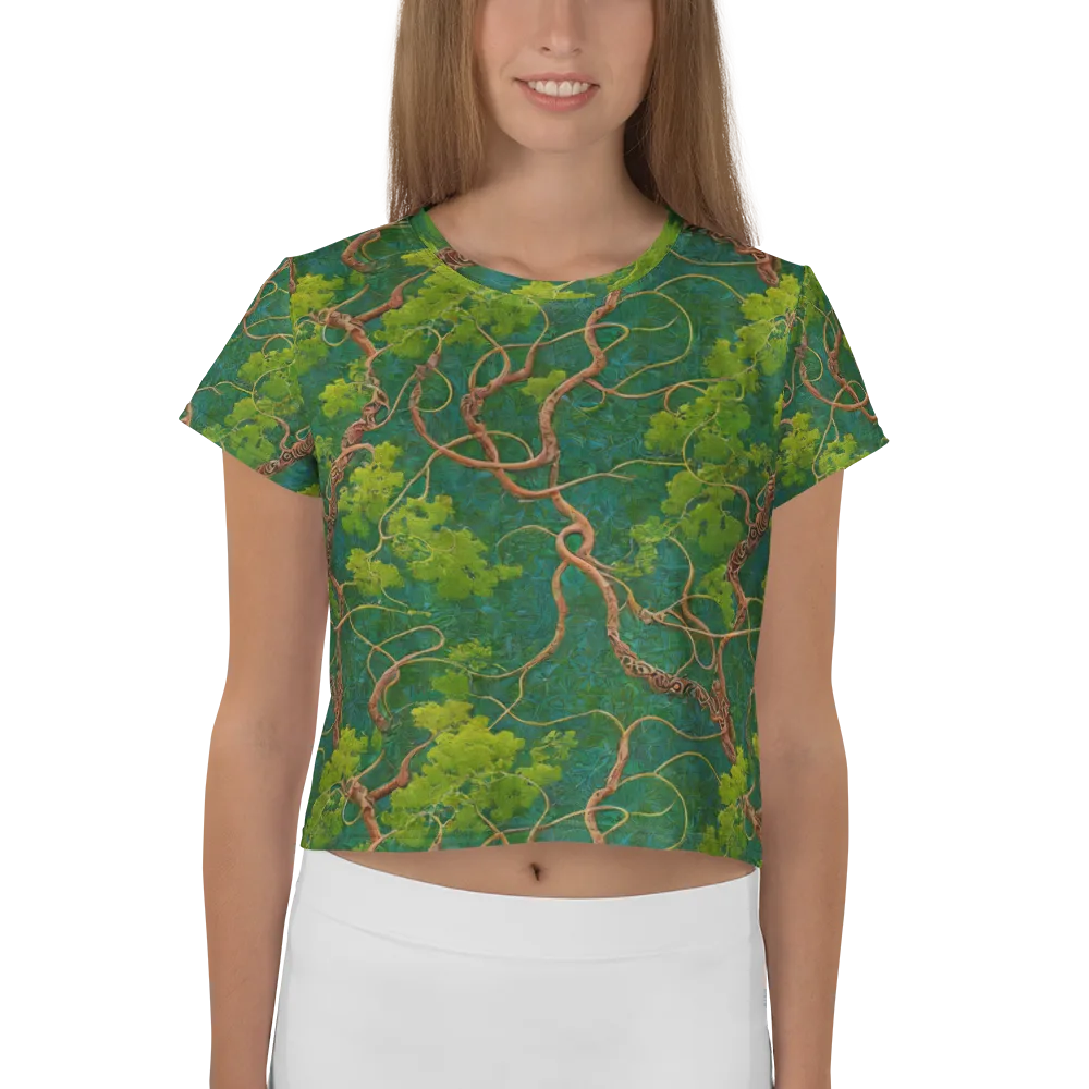 Emerald Tangle on Crop Tee — Front