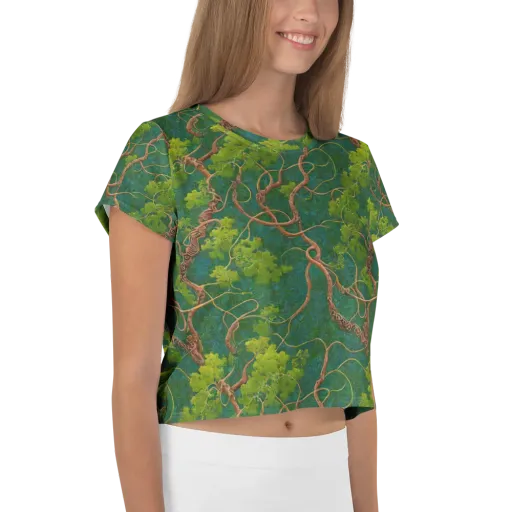 Emerald Tangle on a Crop Tee
