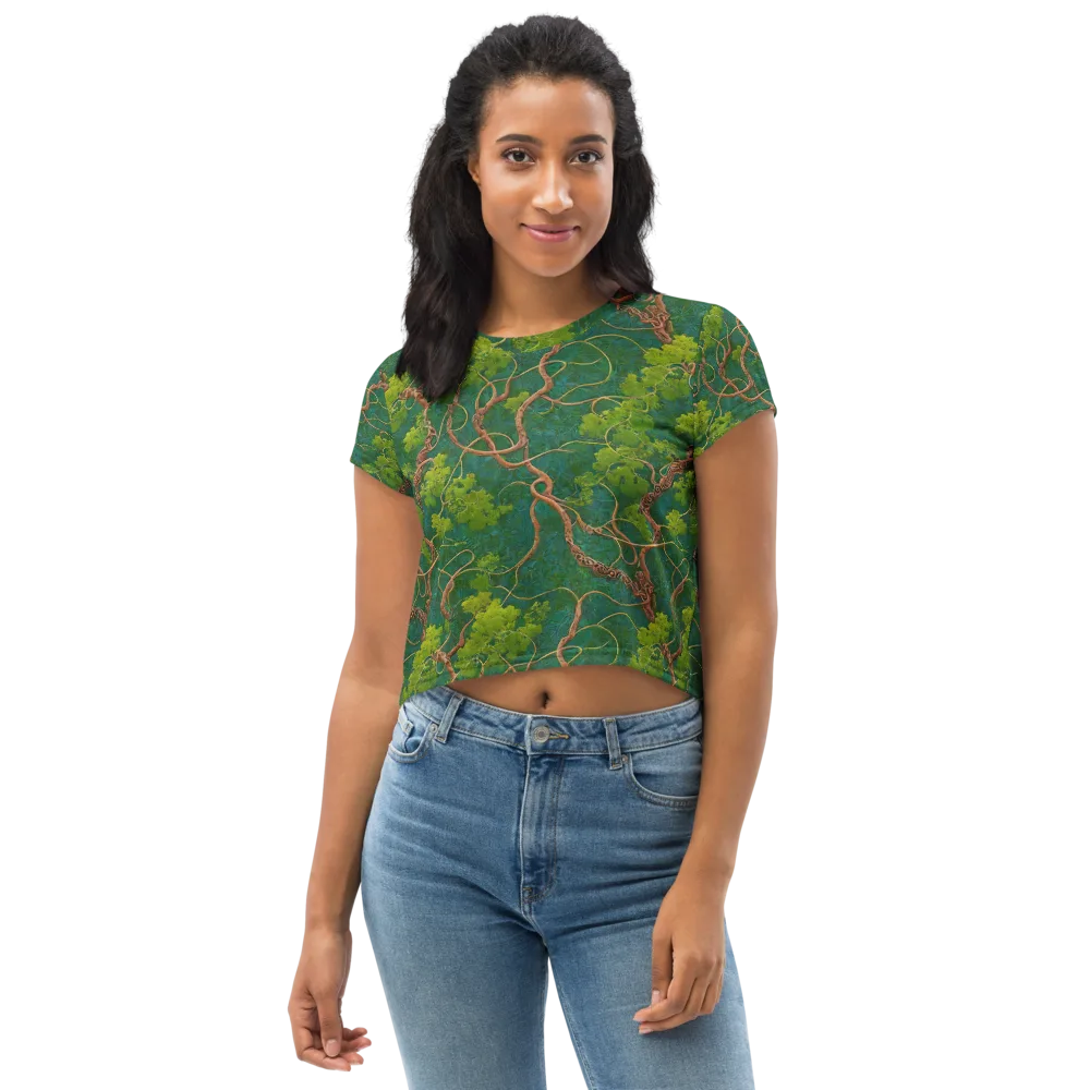 Emerald Tangle on Crop Tee — Front