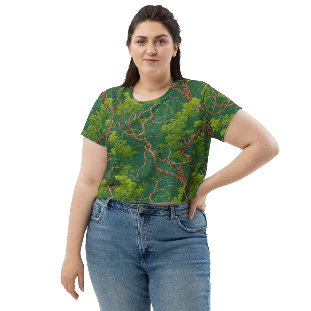 Emerald Tangle on Crop Tee — Front