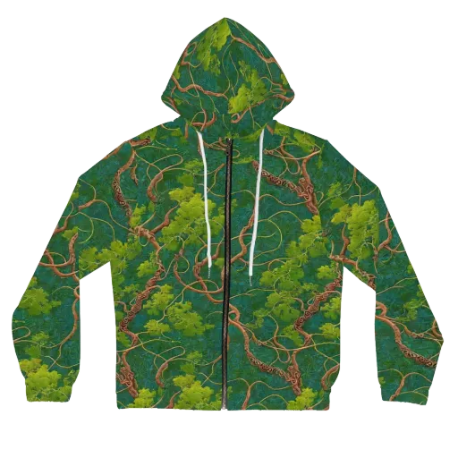 Emerald Tangle on a Women's Full-Zip Hoodie