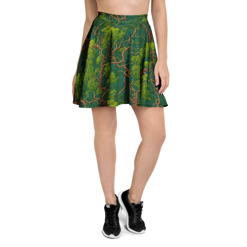 Emerald Tangle on Skater Skirt — Front