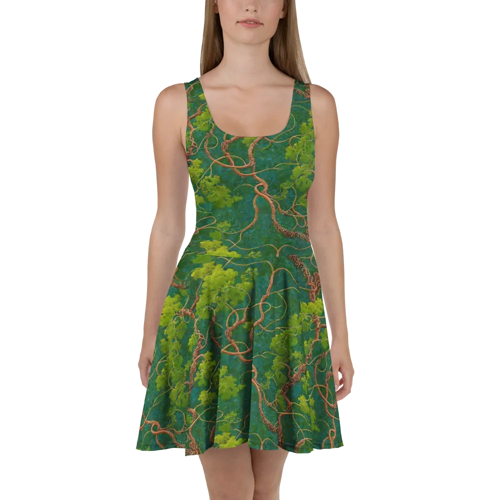 Emerald Tangle on Skater Dress — Front