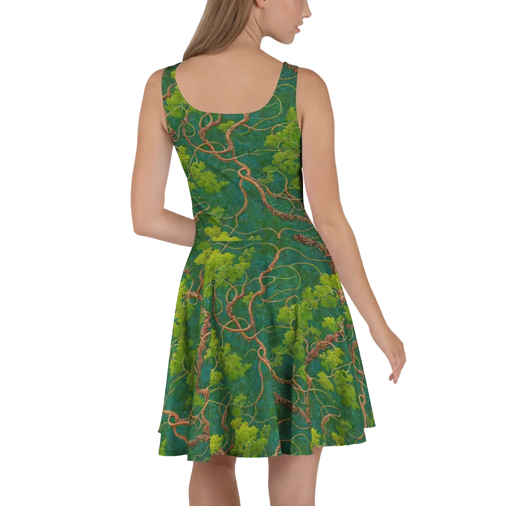 Emerald Tangle on Skater Dress — Back