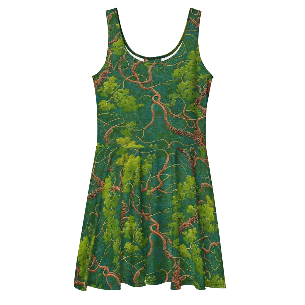 Emerald Tangle on Skater Dress — Front