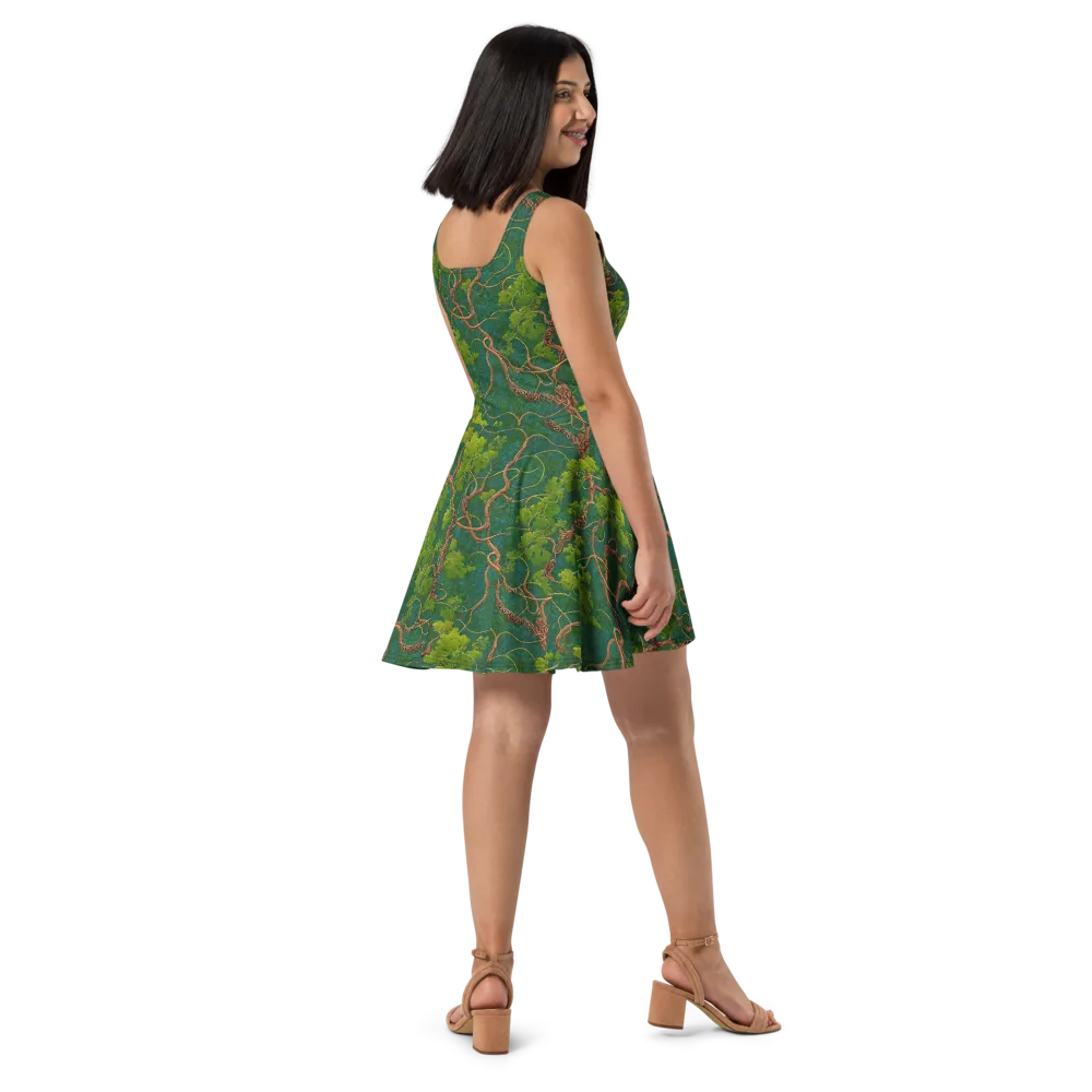 Emerald Tangle on Skater Dress — Right