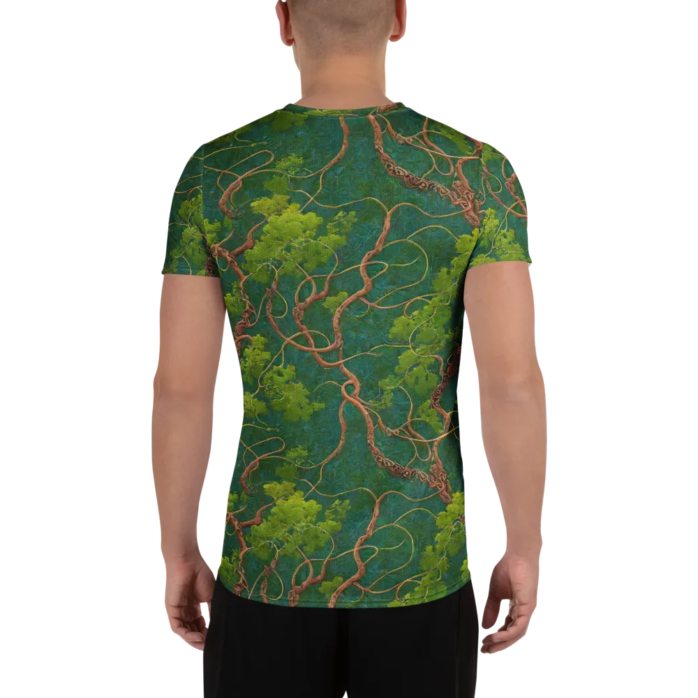 Emerald Tangle on Men's Athletic T-Shirt — Back