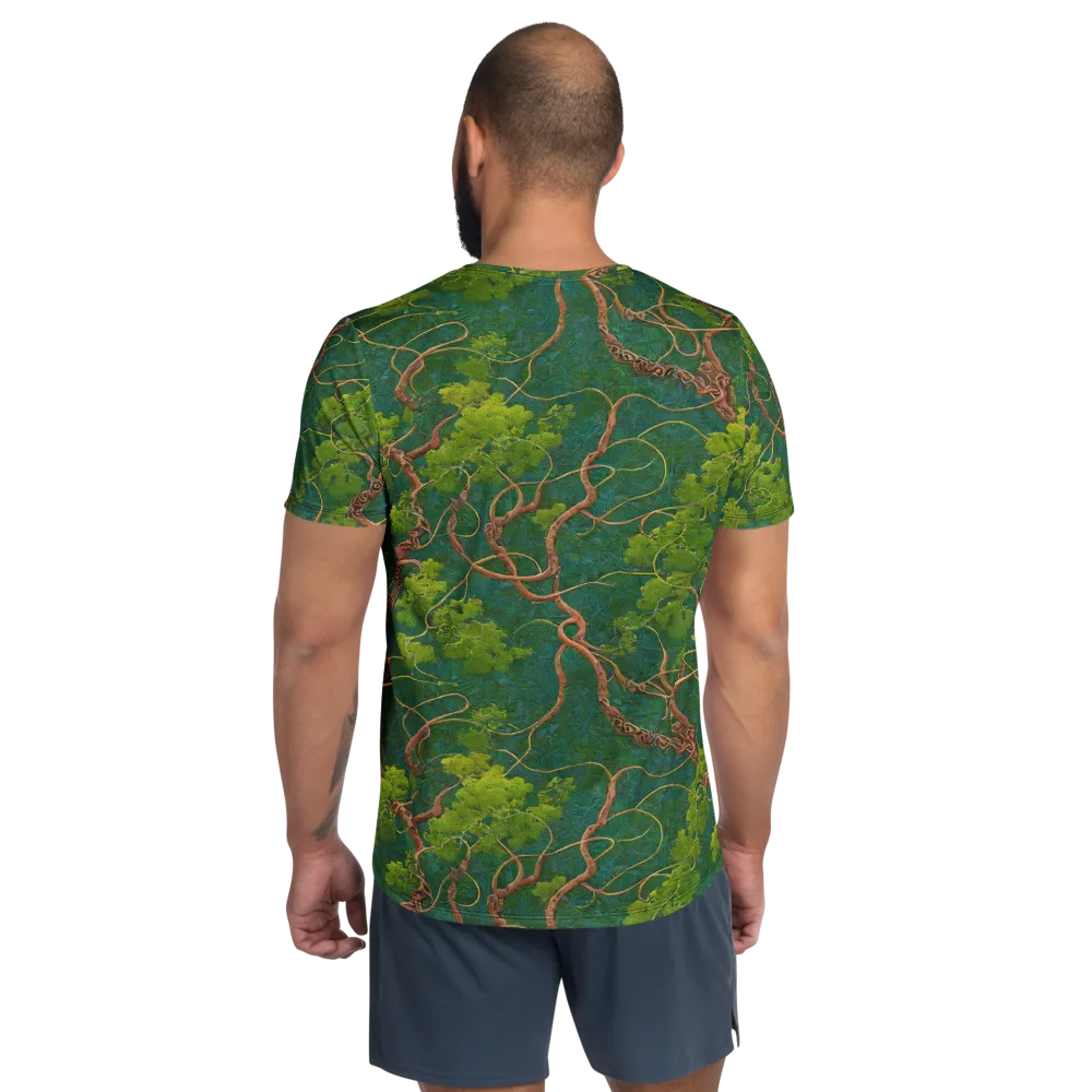 Emerald Tangle on Men's Athletic T-Shirt — Back
