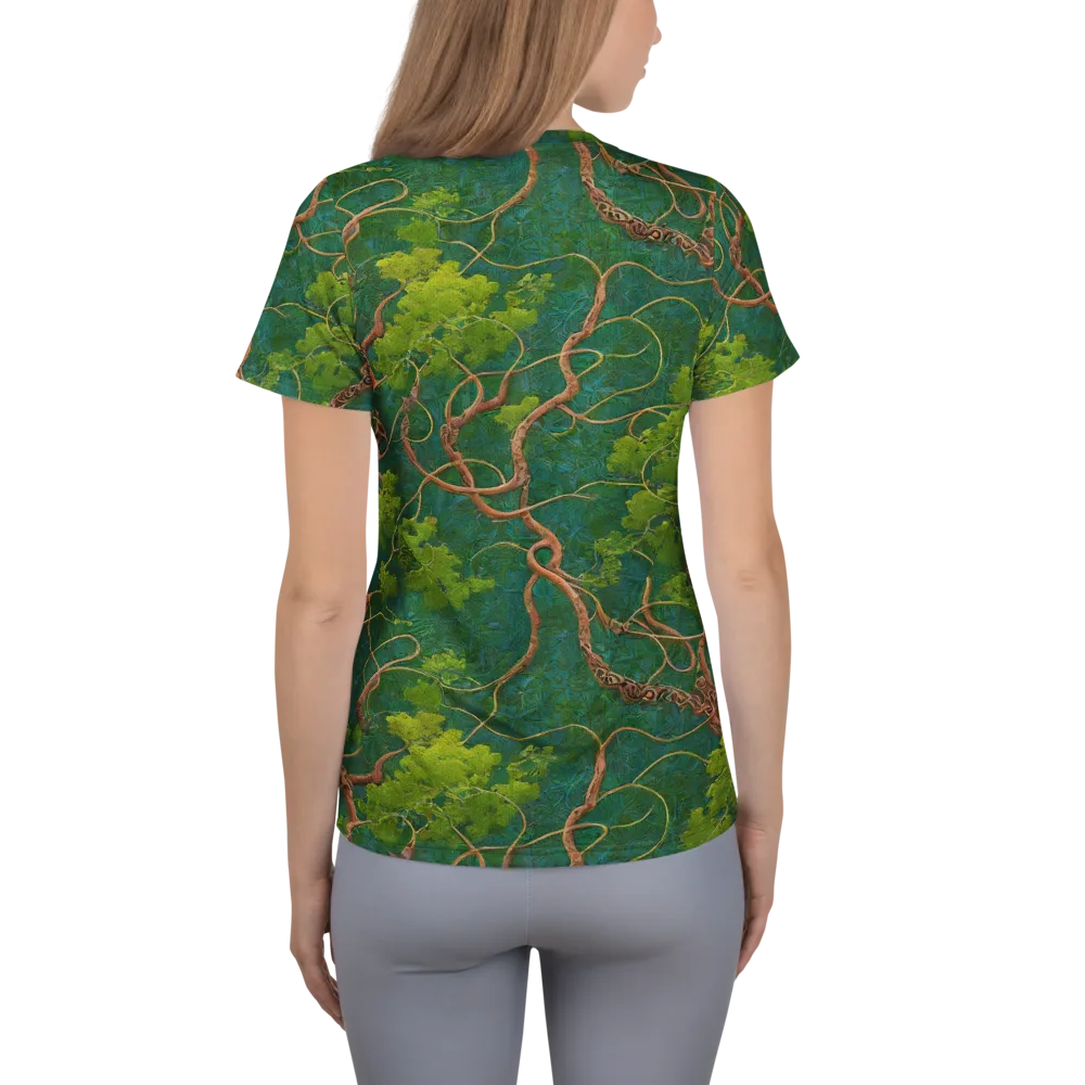 Emerald Tangle on Women's Athletic T-Shirt — Back