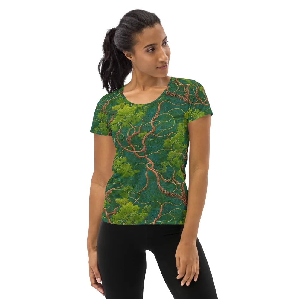 Emerald Tangle on Women's Athletic T-Shirt — Front