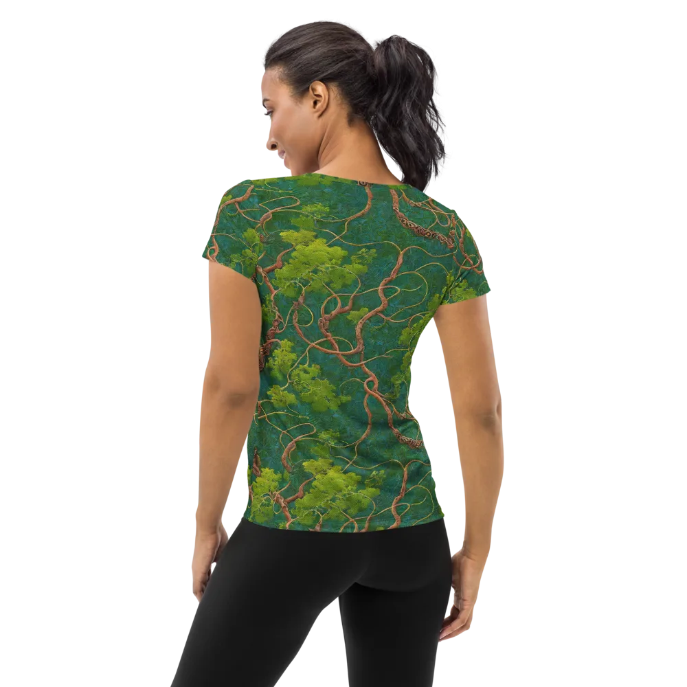 Emerald Tangle on Women's Athletic T-Shirt — Back